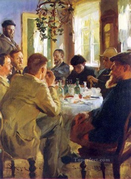Almuerzo con pintores de Skagen Peder Severin Kroyer Oil Paintings